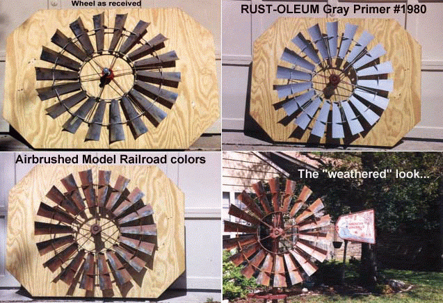 The wheel of the miniature windmill